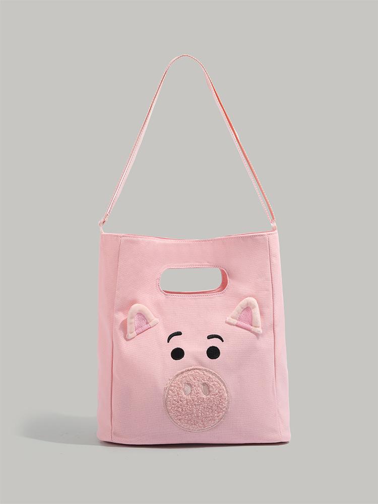 

Cute cartoon canvas bag bag women 2025 new large-capacity handbag crossbody shoulder tote bag girl commute розовый