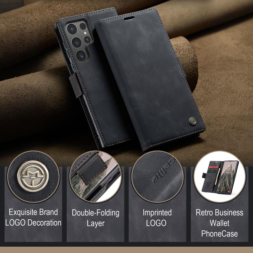 Flip Wallet Case for Samsung Galaxy S24 Ultra S24 Plus S24, Leather Magnetic Folio Cover with Card Holder Shockproof Phone Cases