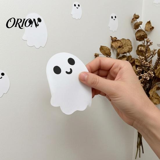 Night Light Room Wall Accents Halloween Glow-in-the-Dark Stickers, Cute Cartoon Pumpkin Ghost Decals, Waterproof Removable Atmosphere Decor