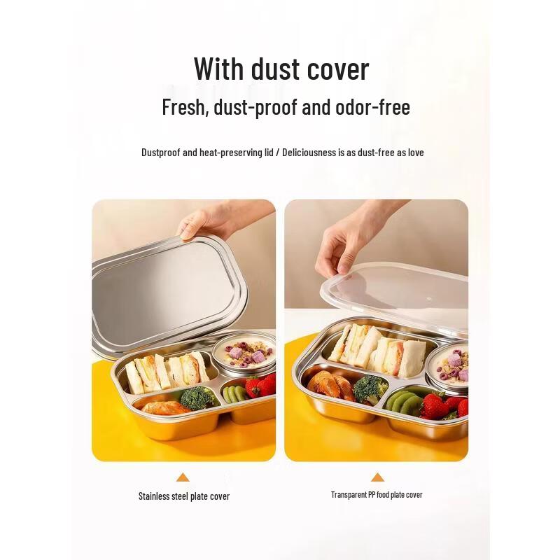 HANDUNYOU 304 Stainless Steel Meal Tray