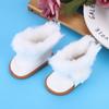 1 Pair Mini Doll Shoes Plush Winter Snow Boots Dolls Accessories for 18 Inch Dolls (White)