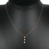 3P diamond Necklace K10 Pink Gold/diamond 2.2g Women Used