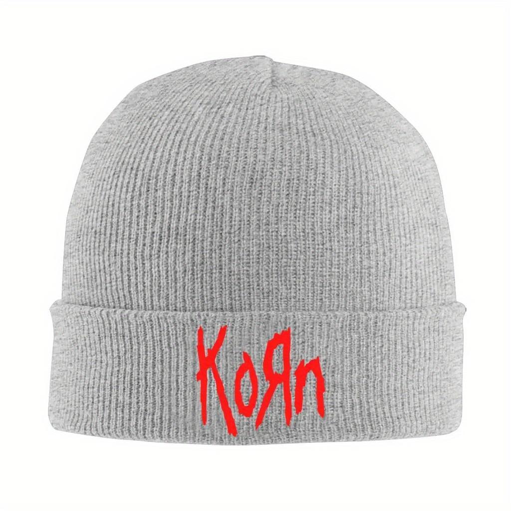 Korn Rock Band Knit Cuff Beanie Skull Hats For Men Women Winter Skull Beanies Knitting Hat Cap