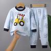 Cotton Children Pajamas Sets Unisex Soft Comfort Warm Cute Cartoon Printed Suitable Boys Girls Perfect for Autumn Winter Warmth