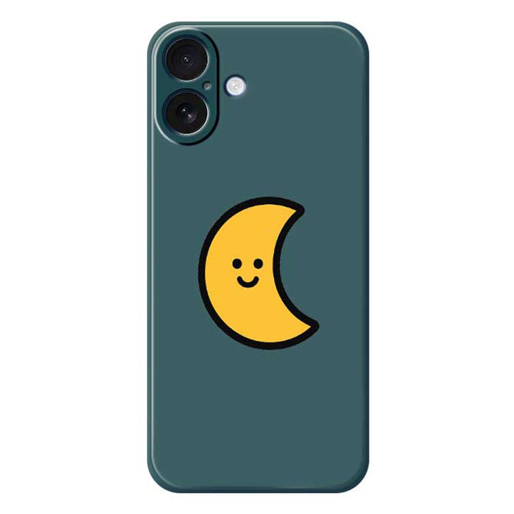 For iPhone 17 Case Yellow Moon Pattern Printing Straight Edge TPU Phone Back Cover