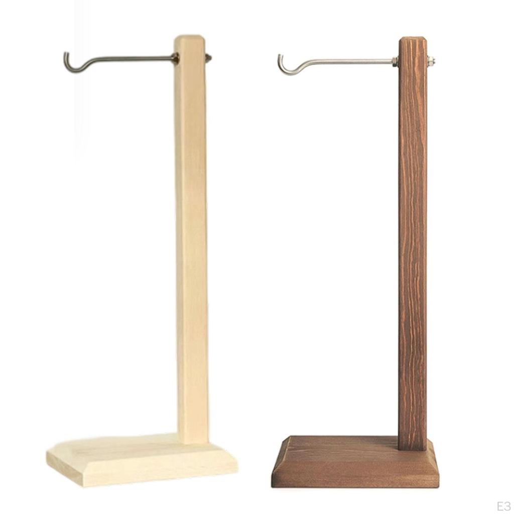 Decorative Wooden Wind Chime Holder Elegant Ornament with Metal Hook Suitable for Living Room