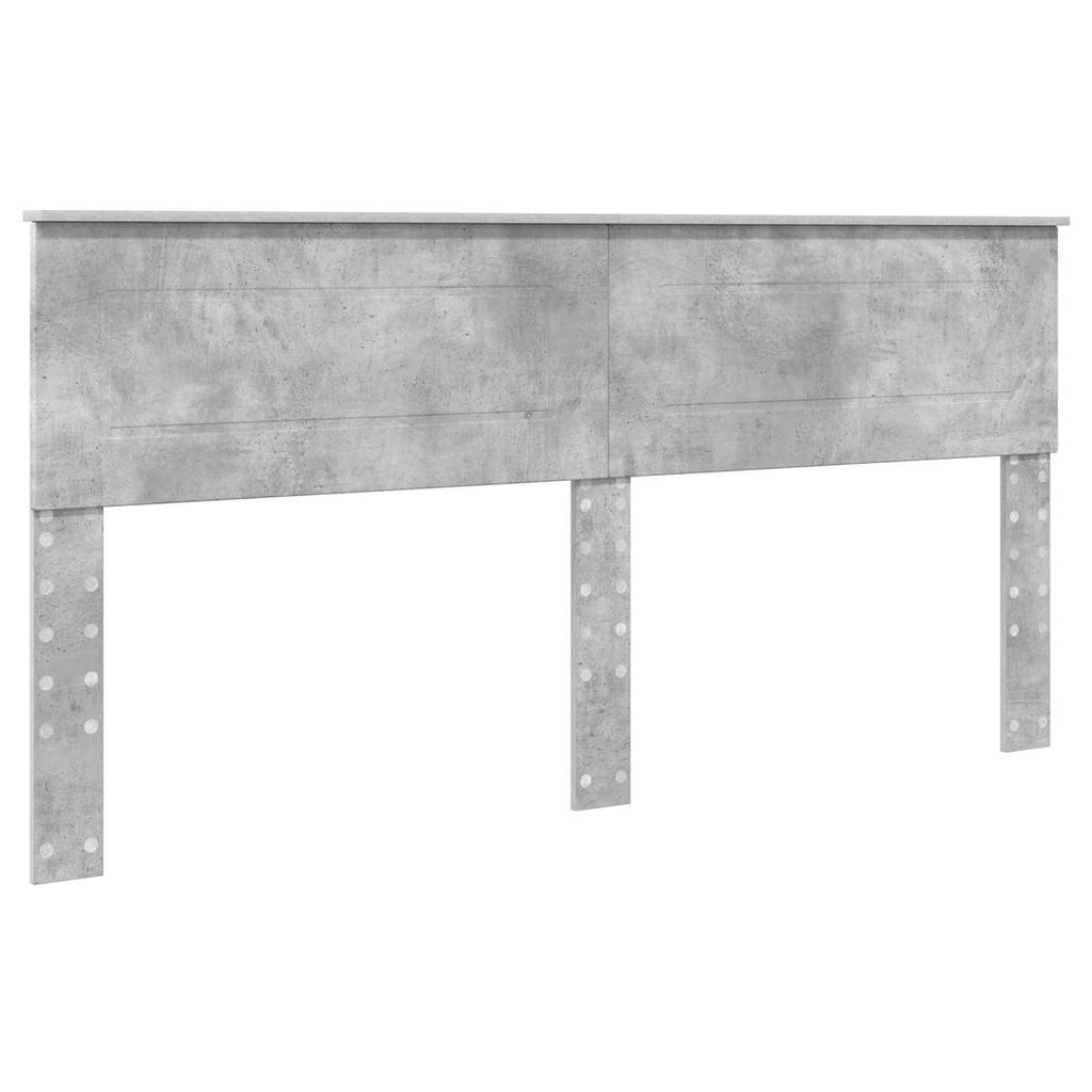 Bed Frame with Headboard Concrete Grey 200 x 200 cm Engineered Wood