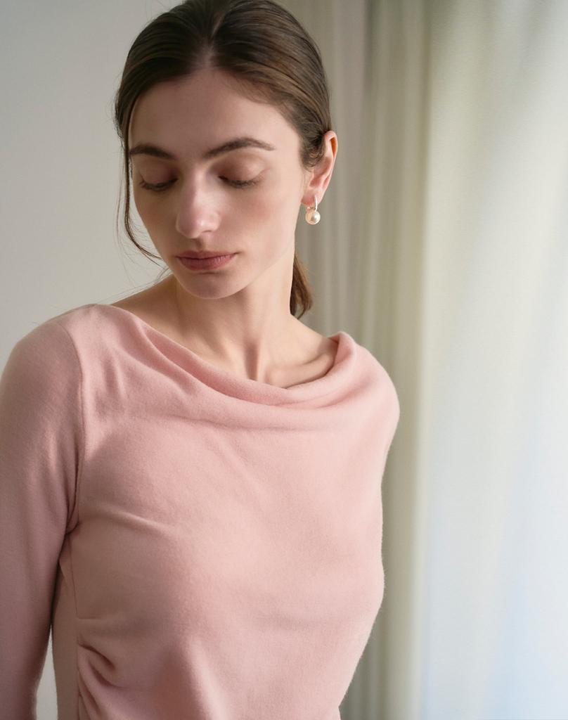 GIEMAR Drape Shirring Tee Pink