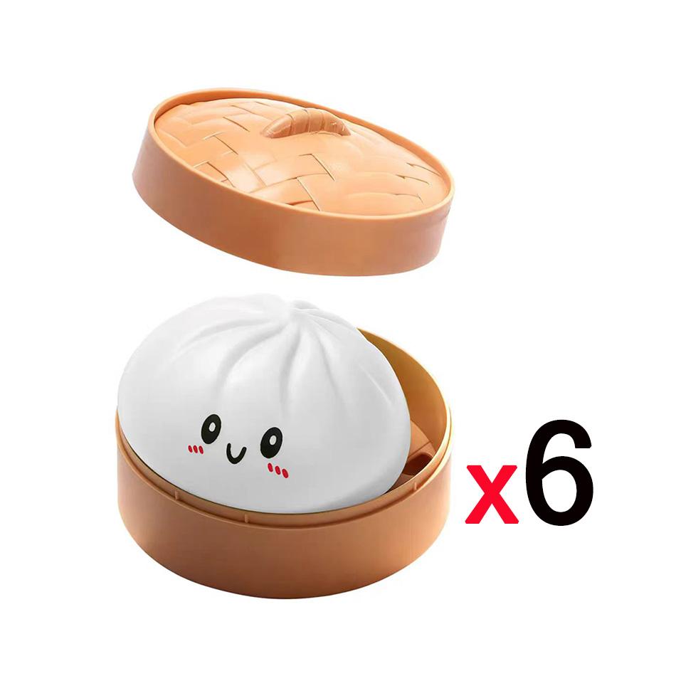 Dumpling Stress Balls Fidget Sensory Toy Simulation Food with Little Steamer Squeeze Dough Ball Stress Relief Hand Toy