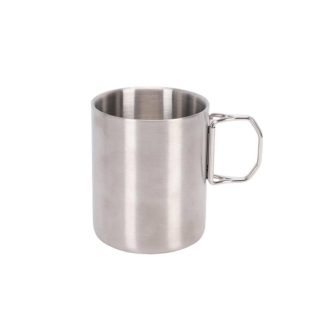 Portable Stainless Steel Camping Tableware Set Double layer Cup Thickened Bowl Plate Knife Fork Spoon Utensil Combo for