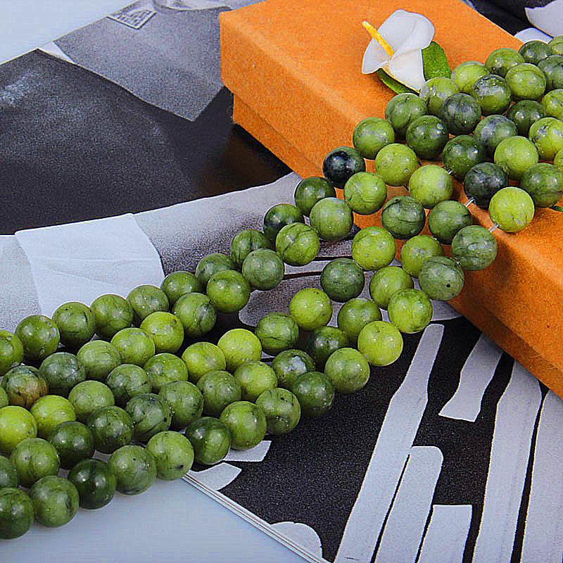 Natural Southern Jade Round Loose Beads for DIY Jewelry Accessories