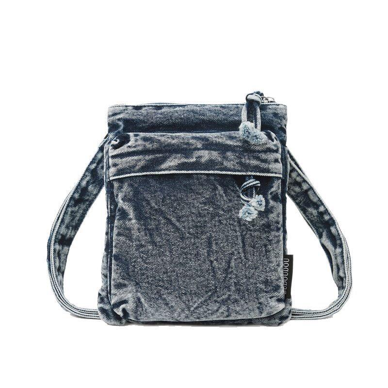 Washed Denim Crossbody Fashionable Phone Bag