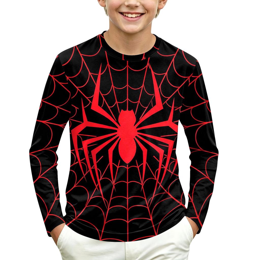 Kids Long Sleeve Neck T-Shirt Graphic Print Casual Everyday Top