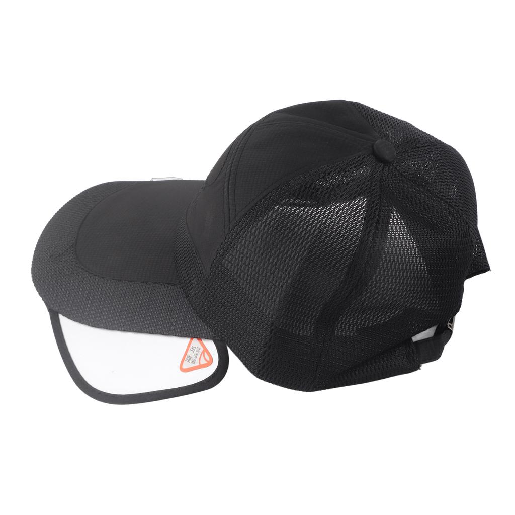 Summer Baseball Cap Breathable Canvas Baseball Cap Unisex Retractable Brim Stylish Hat for Tennis Running Camping Black