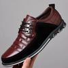 New Men's Sports Shoes Fashion Brand Classic Lace Up Casual Loafers Leather Shoes Black Business Men's Shoes Plus Large Size