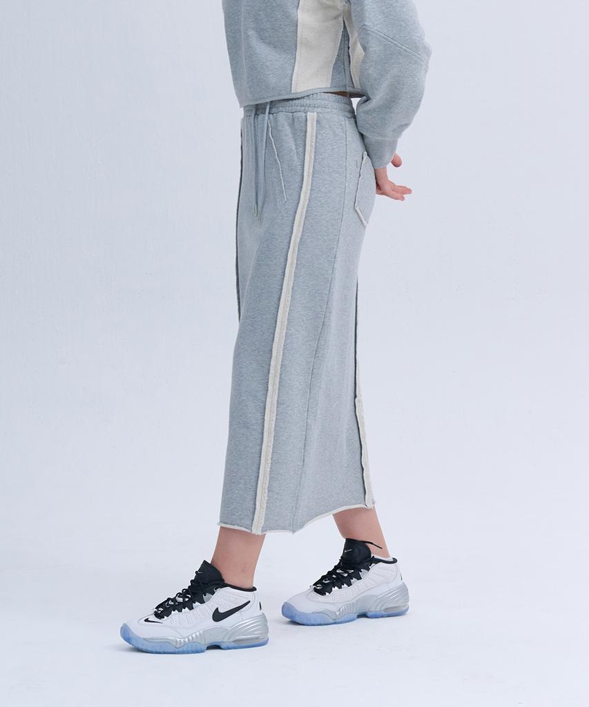 Nine Jet Cutoff Long Sweat Skirt (2 Colors)