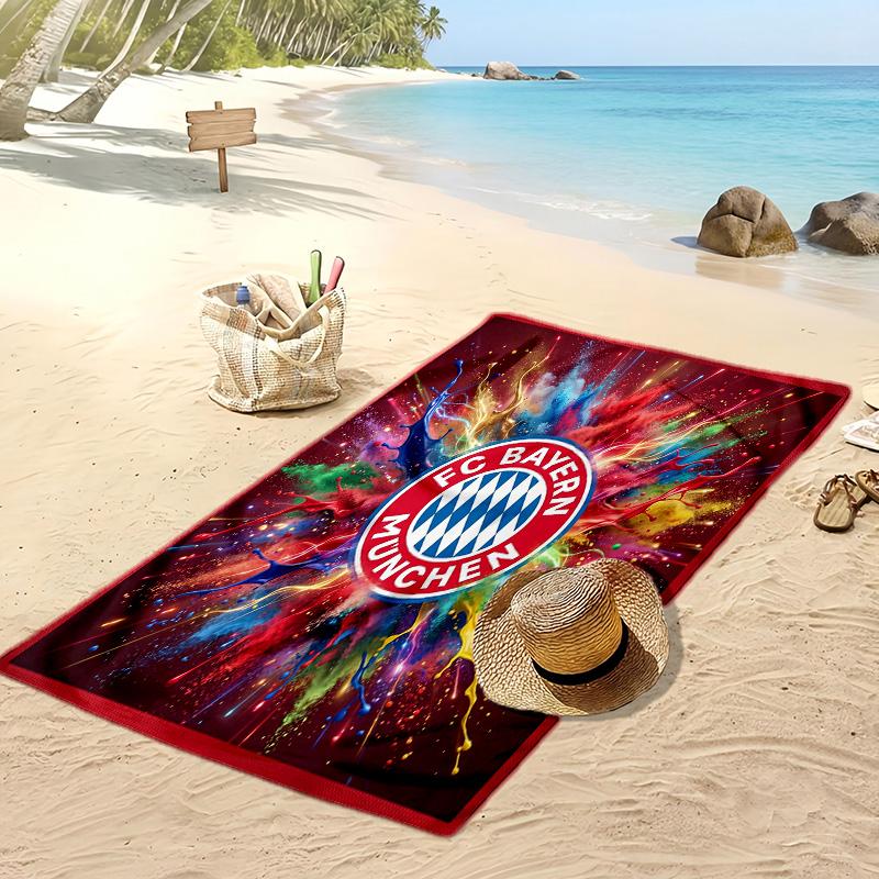 Asciugamano da Spiaggia Stampato Bayern Monaco Asciugamano Morbido ad Asciugatura Rapida Coperta da Spiaggia Rettangolare Grande Portatile per Viaggi Piscina