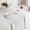 Tulle Table Runner Decor Rustic Tablecloth for Gauze Fabric Wrinkle Boho Wedding Party Delicate Elegant