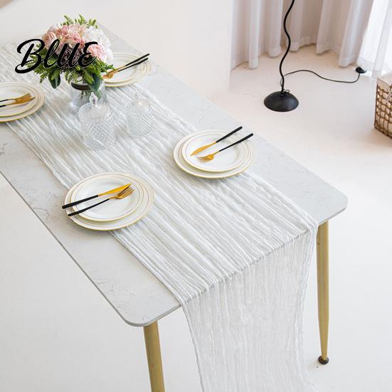 Tulle Table Runner Decor Rustic Tablecloth for Gauze Fabric Wrinkle Boho Wedding Party Delicate Elegant