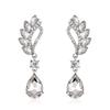 Cercei lungi Fashion pentru Femei, Albastru Alb, Forma de Picătură de Apă, Cristal Strălucitor, Zirconiu, Metal, pentru Petrecere