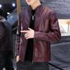 Autumn and Winter New Standing Collar Leather Coat Men's Velvet Simulated Leather Jacket Korean Version Slim Fit Large Coat Handsome Motorcycle Wear