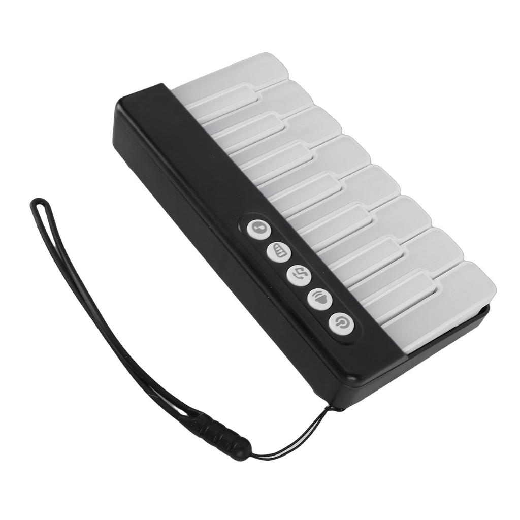 Keyboard Piano Toy with 7 Color Gradient Lights Black Portable Light Up Keyboard Piano Musical Instrument Toy