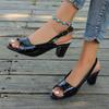 Fashion Summer Sandals for Women Solid Color Fish Mouth Thick High Heels Large Size Back Hollow Women Shoes Gladiator Sandalias Mujer