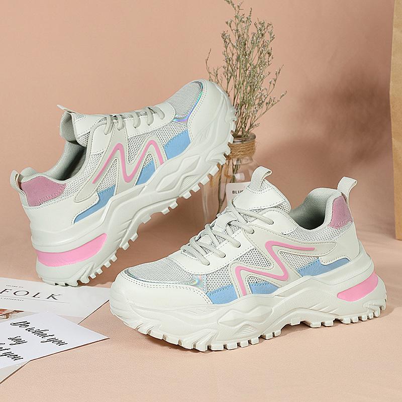 

Mesh dad shoes casual sports women s shoes spring new running shoes Korean version fashion sports shoes women s shoes trendy shoes 43 бежевий