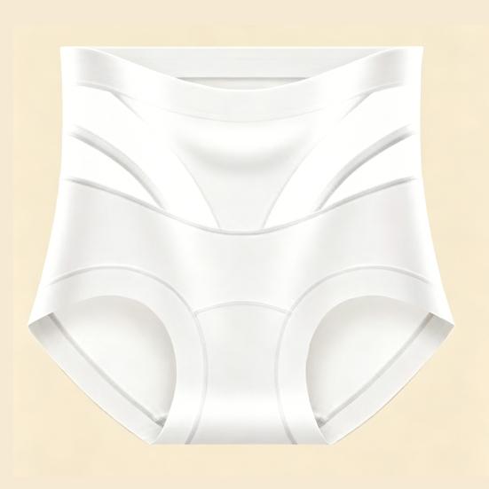 Calcinha de Cintura Alta Sem Costura com Controle de Barriga Feminina Respirável Microfibra Roupa Íntima Macia Elástica Tecido Sedoso Painéis de Renda Algodão que Absorve a Umidade