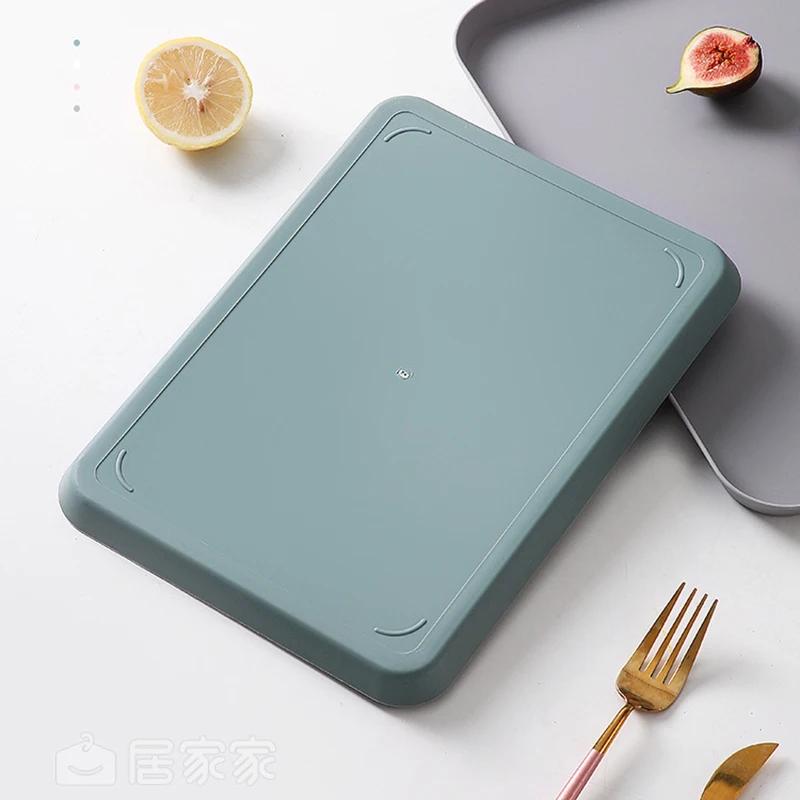 Pink Green Gray Plastic Tray Nordic Rectangular Plastic Tray Storage Serving Tray Kitchen Organizer Kitchen Fruit Dessert Tray