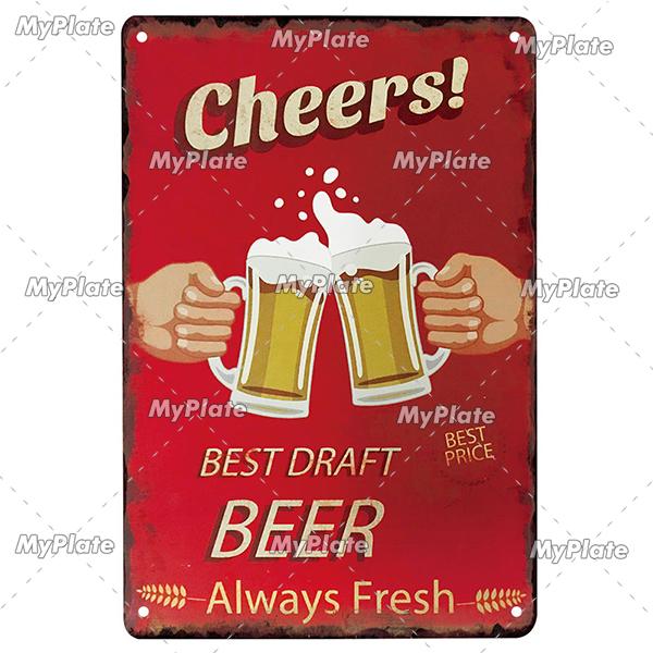 [Min tallrik] Kall Öl Metallskylt Vintage Plakett Plåtskylt Plåt Väggdekor För Barskylt Mansgrotta Dekoration Konst Målning