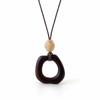 Hollow Heart Geometric Pendant Necklace Adjustable Rope Long Chain Resin Necklace  Vintage