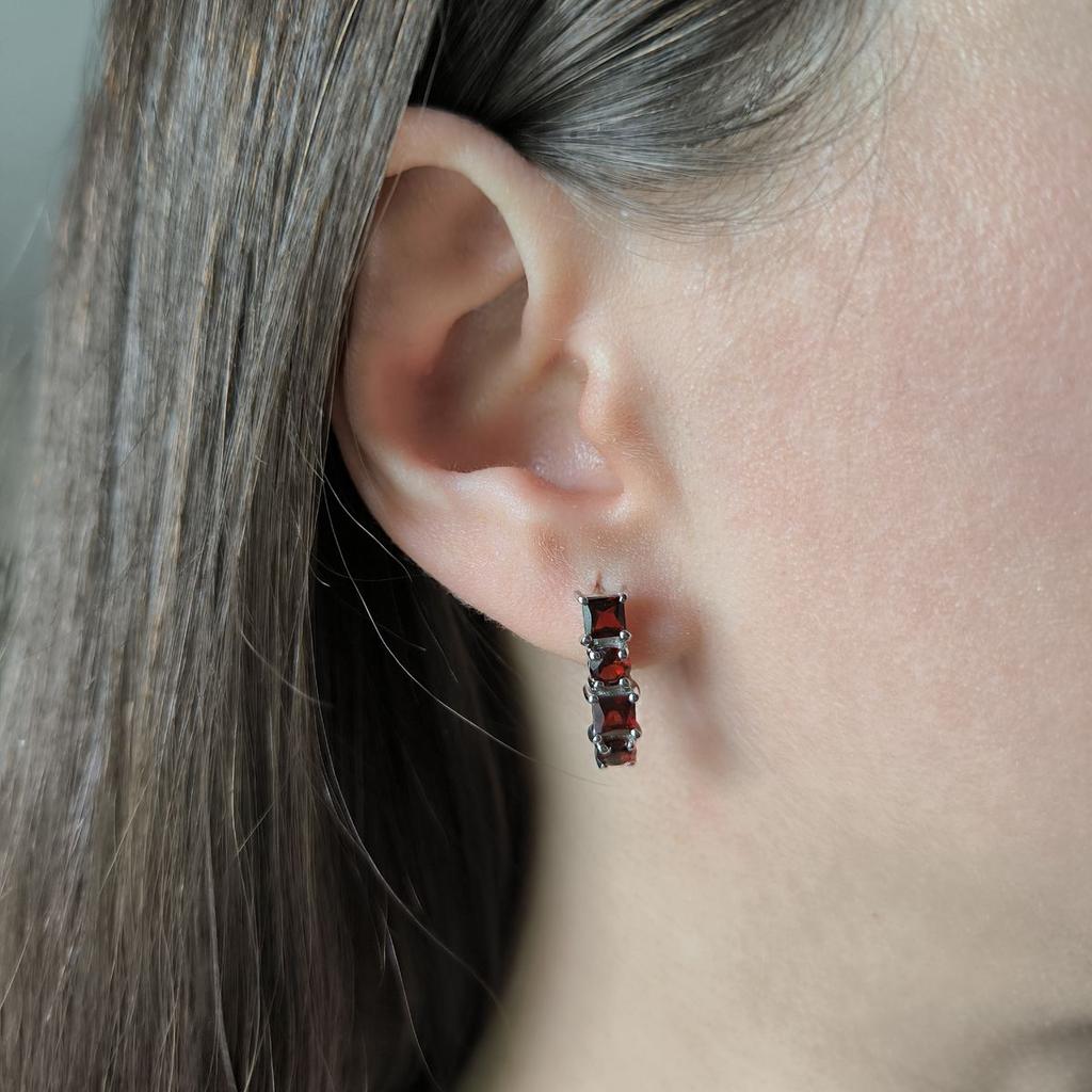 Серебряные серьги с натуральным гранатом 2.875ct (2181996)