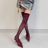 Fishnet Stockings Ballet Laces Up Thigh High Stockings Nylon Over the Knee Socks for Women Girls