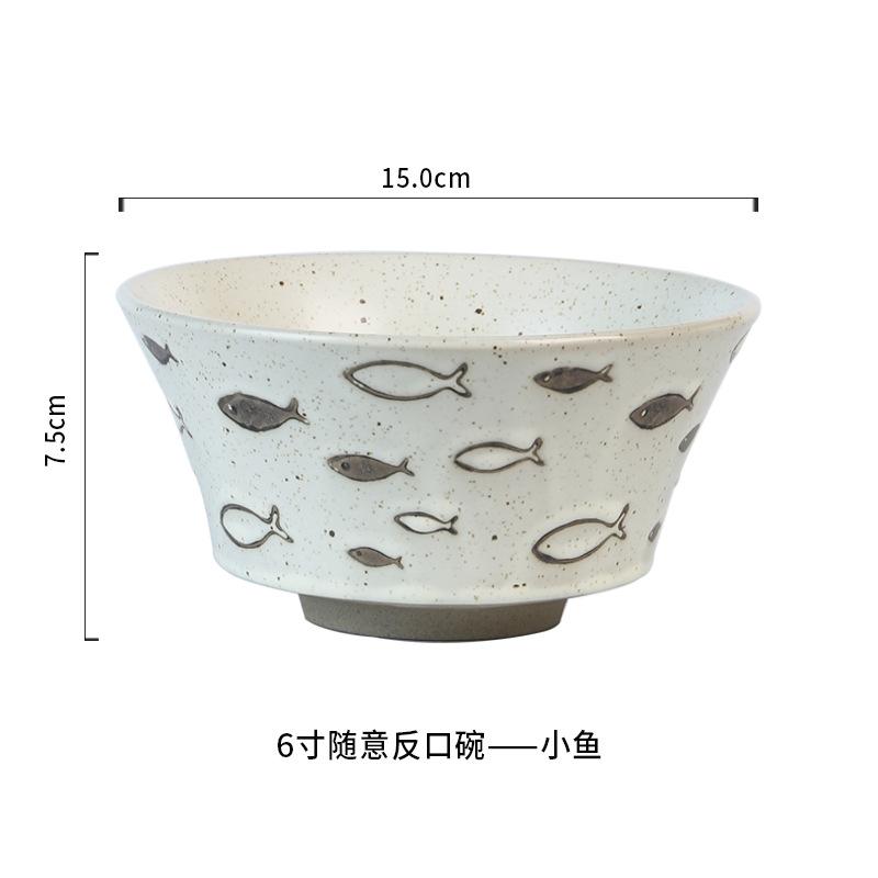 Japonská rýžová miska domácí keramická polévková miska vysoká tvář velká kapacita rýžová miska nudlová miska jednotlivá malá miska nádobí