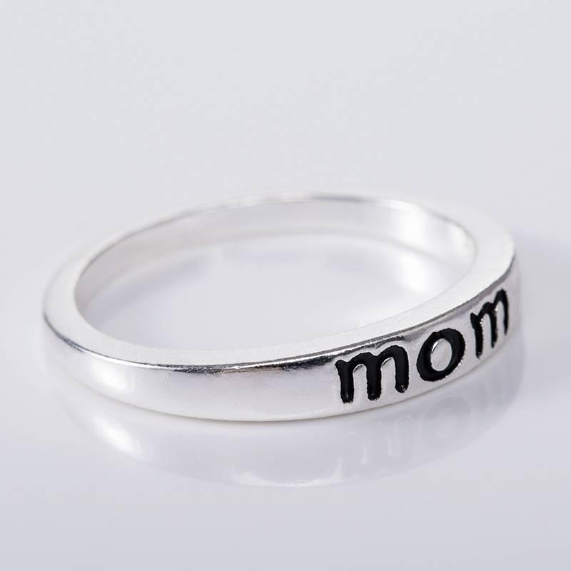 European And American Style Mom Mother Dad Ring Silver Plated Alloy Jewelry Wholesale Mother's Day Gift Accessories