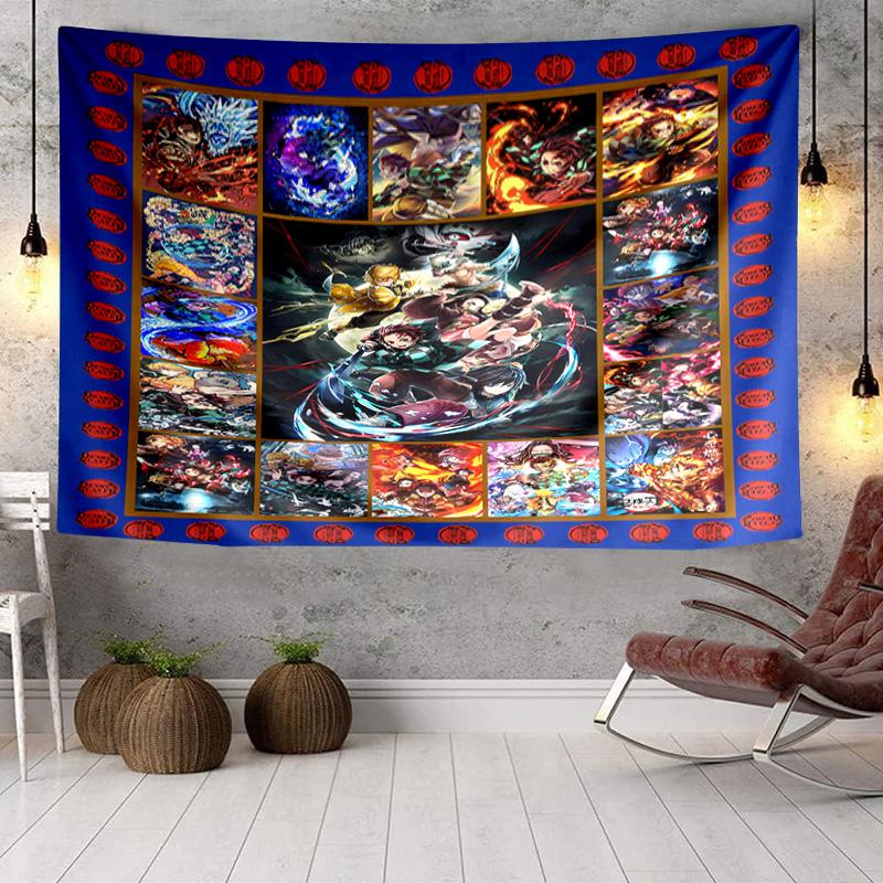 Dark Fantasy Demon Battle Tapestry, Unique Design Tapestry, Wall Decor for Bedroom,Livingroom, Playroom,Heartwarming Fan Holiday Gifts