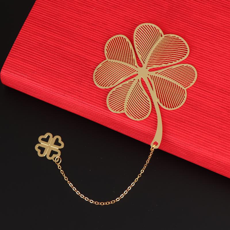 Chinese Style Stationery Retro Metal Bookmarks Hollow Ginkgo Biloba Maple Leaf Lotus Vein Book Marks Gifts