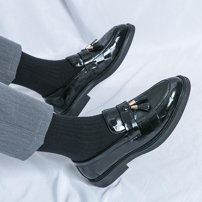 Men's Shoes Foreign Trade New Large Size Casual Fashion Hairstylist One Pedal Leather Shoes Trend British Style Pointed Shoes