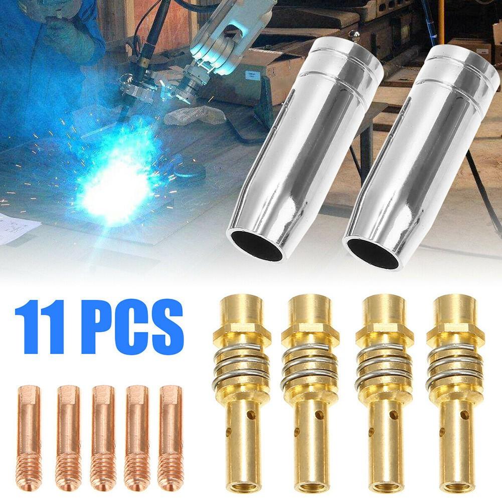 11Pcs Welding Torch 0.8mm 0.030 Nozzle Contact Tip MIG Welder 15AK MIG/MAG Set
