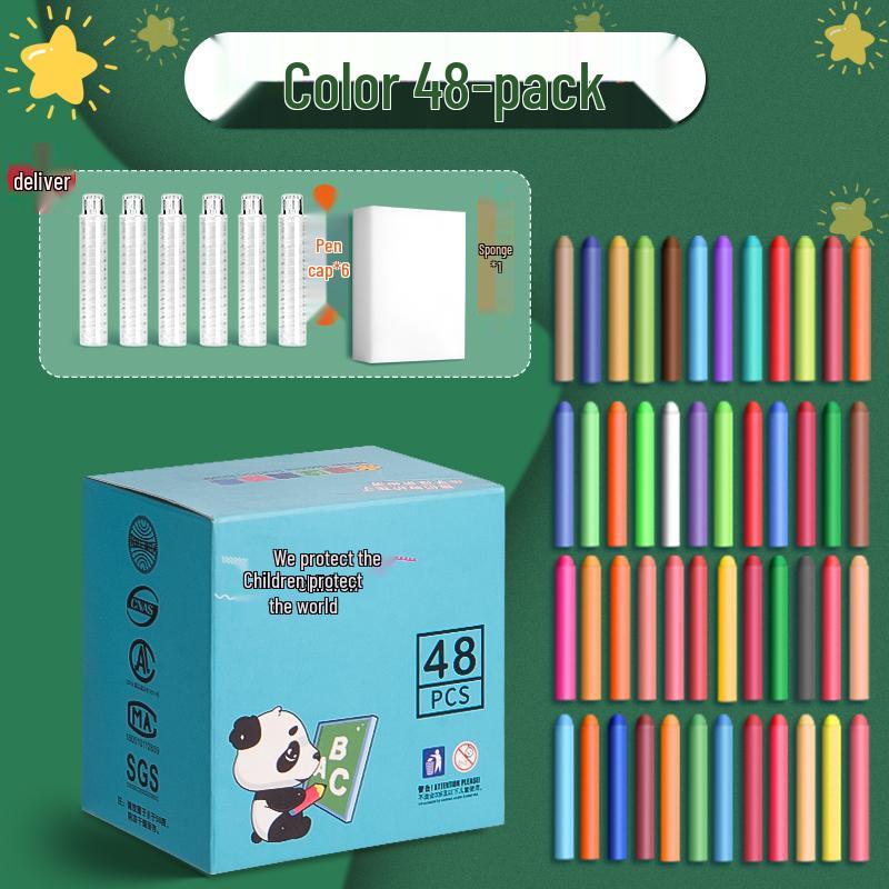 Water-Soluble Dust-Free Chalk for Teachers & Students - Reveals Color When Wet - Ideal for Blackboard Writing & Drawing