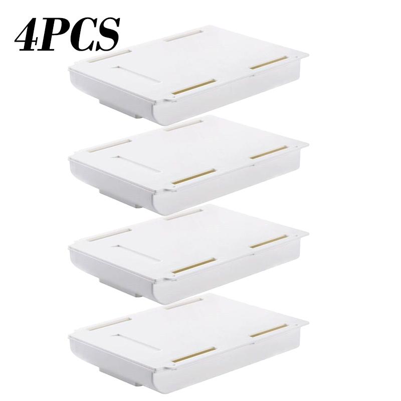 Self Stick Pencil Tray Under Desk Drawer Storage Box Hidden Stationery Organizer Stand For Pens Office Home Storage Organizer