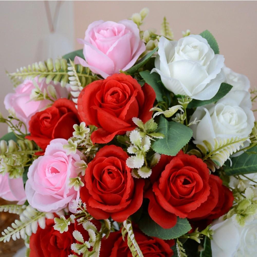 7 Heads Real Happy Flower Mini Crystal Grass Bouquet New Valentine's Day Flowers  Home Decorative
