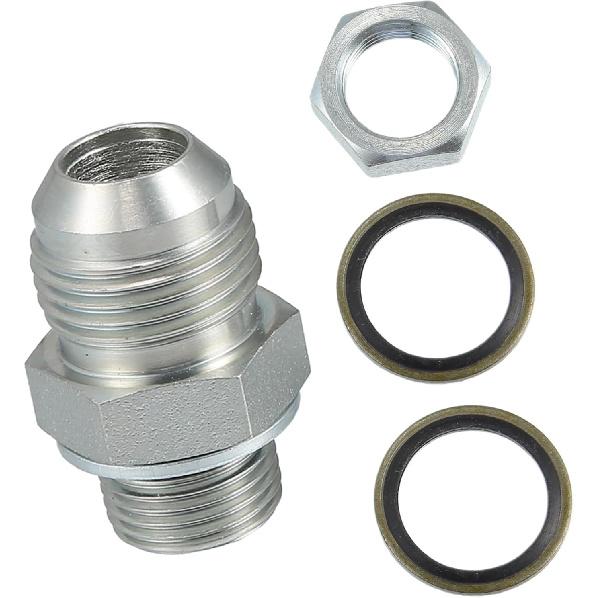 

10AN-M18x1.5 Turbo Oil Pan Return Drain Plug Adapter Oil Pan Return Drain Plug Fit W/Bolt Sea O-Ring Rust Resistance Metal Steel Bolt on Type Silver