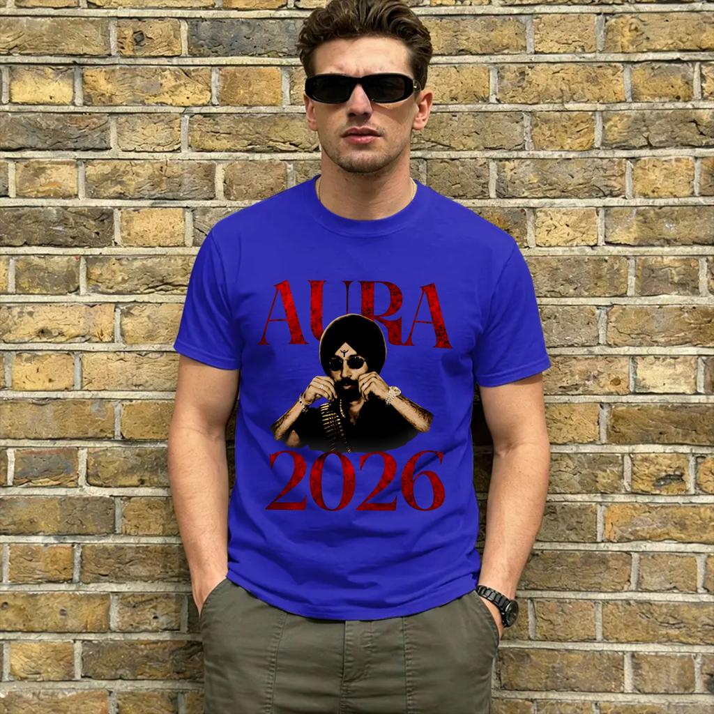 T-shirt Unisex Aura Diljit Dosanjh 2026 Abbigliamento in Cotone Novità Manica Corta Girocollo Maglietta T-shirt Taglie Forti
