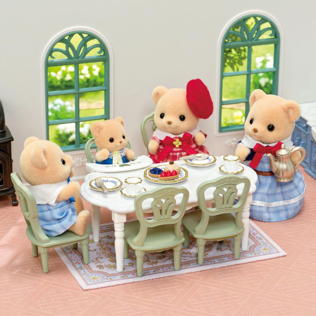 Sylvanian Families Møbler Waterside Rødt Tak Hus Elegant Spisestue ST Mark Sertifisert Leke Dukkehus for Aldre 3 og Sylvanian Families av Epoch