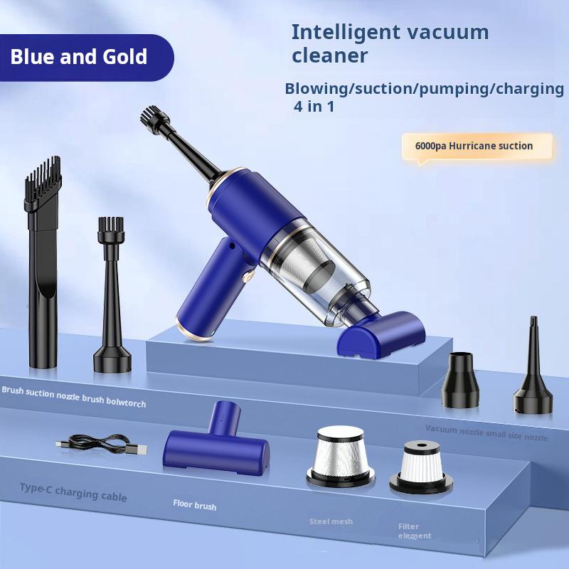 

4in1 Car Vacuum Cleaner High Power Portable Handheld Wireless Brushless Motor Cleaning Machine Powerful Strong Vacuum Cleaner синий