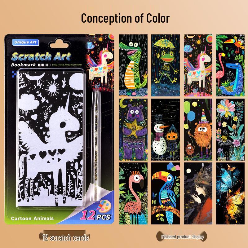 

Красочные самоклеящиеся заметки для скретч-арта своими руками для детей - Креативные закладки для снятия стресса