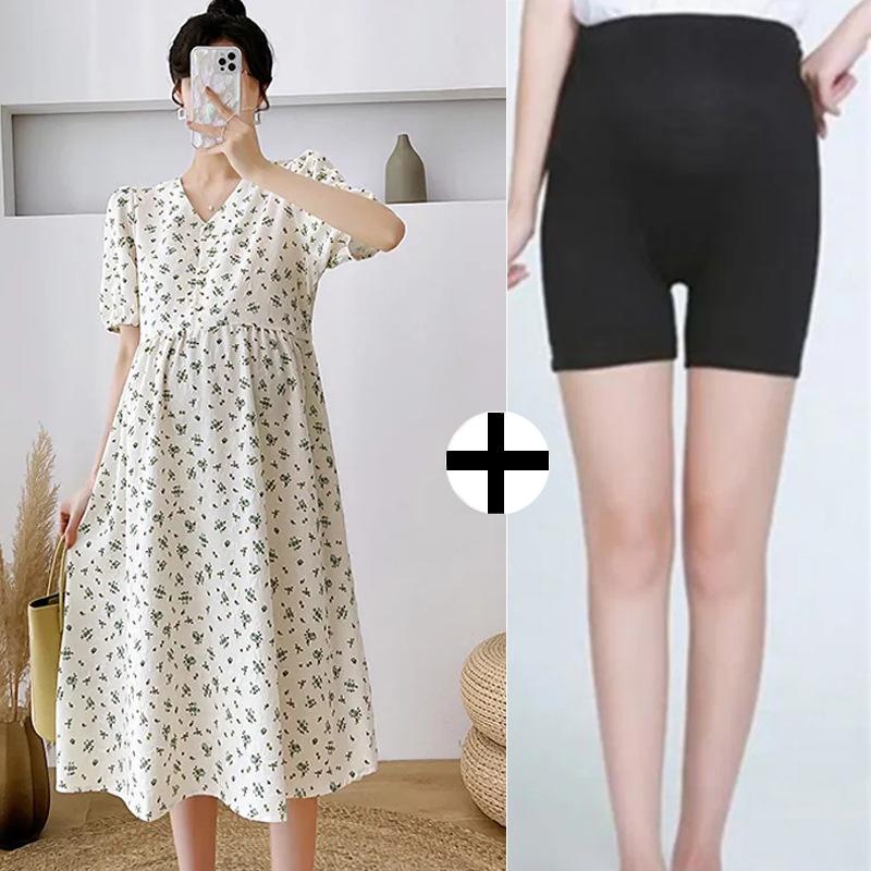 Maternity Clothes Summer New Breastfeeding Floral Skirt Small Pregnant Mother Cover Belly Do Not Show Pregnancy Wear Versatile Suit