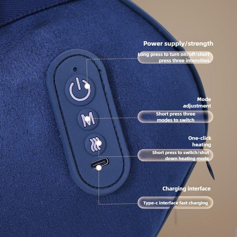 Electric Cervical Massager Wireless Full Body Neck and Shoulder Massage Pillow Kneading Heat Compress Waist Back Legs Abdomen